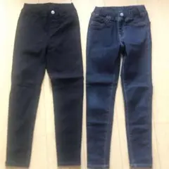 【GU】子供服　スキニー・レギンスパンツ　120cm インディゴ・ブラック