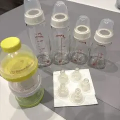 ピジョンスリムタイプ哺乳瓶4本セット（ミルクコンテナ付き）