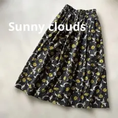Sunny clouds コットン リネン 花柄 ロングスカート Mサイズ