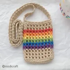 ハンドメイド PRIDEグッズ スマホポーチ レインボー 【期間限定SALEのサムネイル