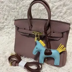 レザー　ハンドバッグ ゴールド金具　ショルダー　チャーム　南京錠付き　2WAY