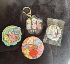 BTS BT21 全てのキャラクター 缶バッチ・キーホルダー・ステッカーセット