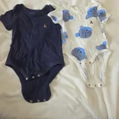 クマ柄ロンパース2点セット