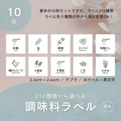 調味料ラベル10枚(白)　2.4cm正方形　イラスト　耐水　テプラ　モノラベのサムネイル