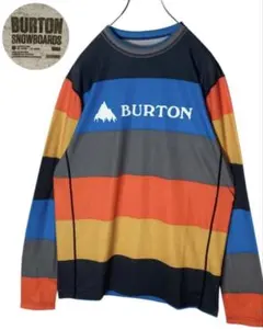 BURTONバートンでかロゴ×マルチカラーボーダーロンT伸縮素材のサムネイル