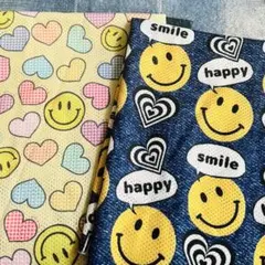 Happy smileにこちゃん ハートにこちゃん メッシュニットハギレセット