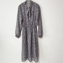 E hyphen world gallery PEACE 花柄 長袖 ワンピース