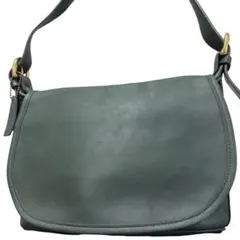 希少✨vintage OLD COACH ショルダーバッグ　4150 緑 レザー