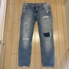 ZARA ダメージ加工ライトブルーデニム