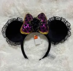 香港ディズニー　ディズニーハロウィン　Dハロ　ミニー　カチューシャ　スパンコールのサムネイル