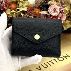 IC搭載 ルイヴィトン アンプラント ポルトフォイユ ゾエ 三つ折り財布 黒