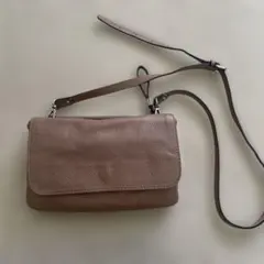 ピンク レザー ショルダーバッグ