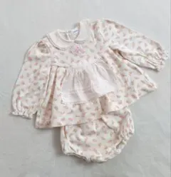 女児　花柄長袖ワンピース パンツ付き　90cm