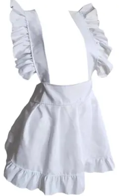 フリル付きホワイトエプロン
