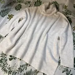 UNITED ARROWS オーバーサイズ タートルネック ニットライトグレー