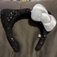 HELLO KITTY スパンコールUSJカチューシャ 黒・白