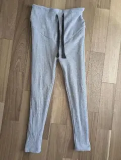 リブ仕様マタニティレギンス グレー 裏起毛