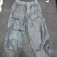 ダークブルー イージーパンツ ゴムウエスト