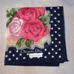 《新品未使用》Christian Dior ハンカチ ローズ ドット柄のサムネイル