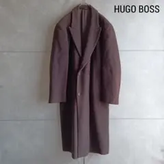 HUGO BOSS ダブル ピークドラペル チェスターコート ブラウン X927のサムネイル
