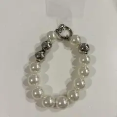 スマホストラップ ハンドストラップ シルバー パール