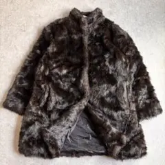 vintage 퍼 코트 모피 다크 브라운 볼륨 y2k 모드