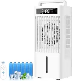 冷風機 スポットクーラー 大容量 10L水タンク 保冷パック6個 6段階調風 冷風機 10Lタンク 保冷パック付 6段階冷風 スポットクーラー 首振り
