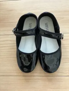 子ども　バレエシューズ　エナメル　19.0cm 黒　発表会