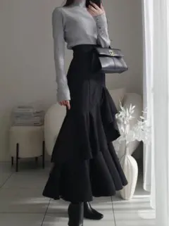 GRL アシンメトリーティアードマーメイドスカート ws03