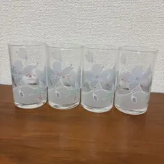 夏 花柄ガラスコップ 4個セット