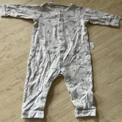 グレー クマ柄ロンパース 80cm