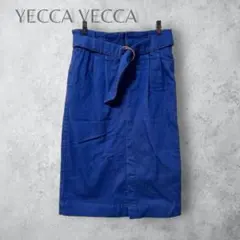 【YECCA VECCA】　膝丈タイトデニムスカート　ウエストベルト付きのサムネイル
