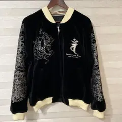希少 Schott スカジャン リバーシブル 龍刺繍 No.13 ベロア M 黒