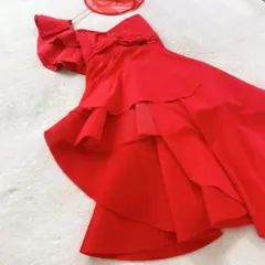 【ブティック竹の子】タケノコ　美品　赤　ドレス　ステージ　衣装　3点セット