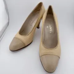 CHANEL パンプス ベージュ 定番バイカラー ヴィンテージ カーフレザーのサムネイル
