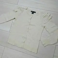 ☆GAPギャップのフリルカーディガン/オフホワイト110☆