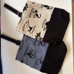 恐竜プリントの上靴袋 シューズバッグ ハンドメイド2個セット