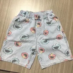セサミストリート エルモ クッキーモンスター デニム ハーフパンツ 120