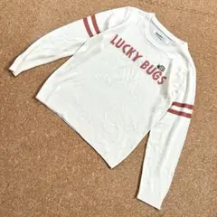 laundry ランドリー　ニット　長袖　トップス　オフホワイト　てんとう虫　S