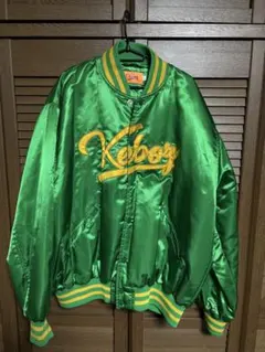 Keboz サテン グリーン ボンバージャケット