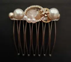 パール　クリスタル　ヘアコーム　ヘアピン