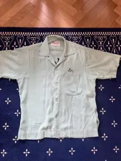 70sヴィンテージ ボウリングシャツ チェーンステッチ刺繍 開襟