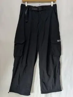 NIKE ナイキ カーゴパンツ ワイド スウォッシュ ブラック ドローコード M