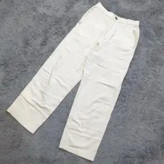 ★b1118 【S】ホワイト コットン ストレートレッグパンツ
