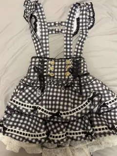 a様専用　LIZLISA はしごリボンギンガムティアードスカパン ブラック