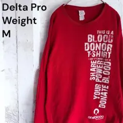 デルタ ロンT 赤 M プロウエイト 長袖Tシャツ 厚手ボディ USA古着のサムネイル