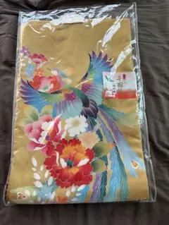 お宮参り　お祝い着 鳳凰 牡丹 金茶色のサムネイル