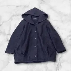 e57☆EMODAフード付きウールコート ブラック