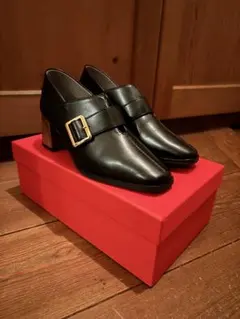 【Oriental Traffic】ウッドヒール ベルトパンプス(21.5cm)