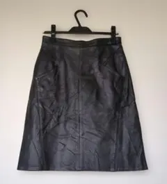 【値下げしました‼️】ブラック 黒 本革スカート レザースカート タイトスカート